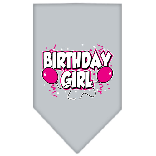 Birthday girl Screen Print Bandana Grey Large